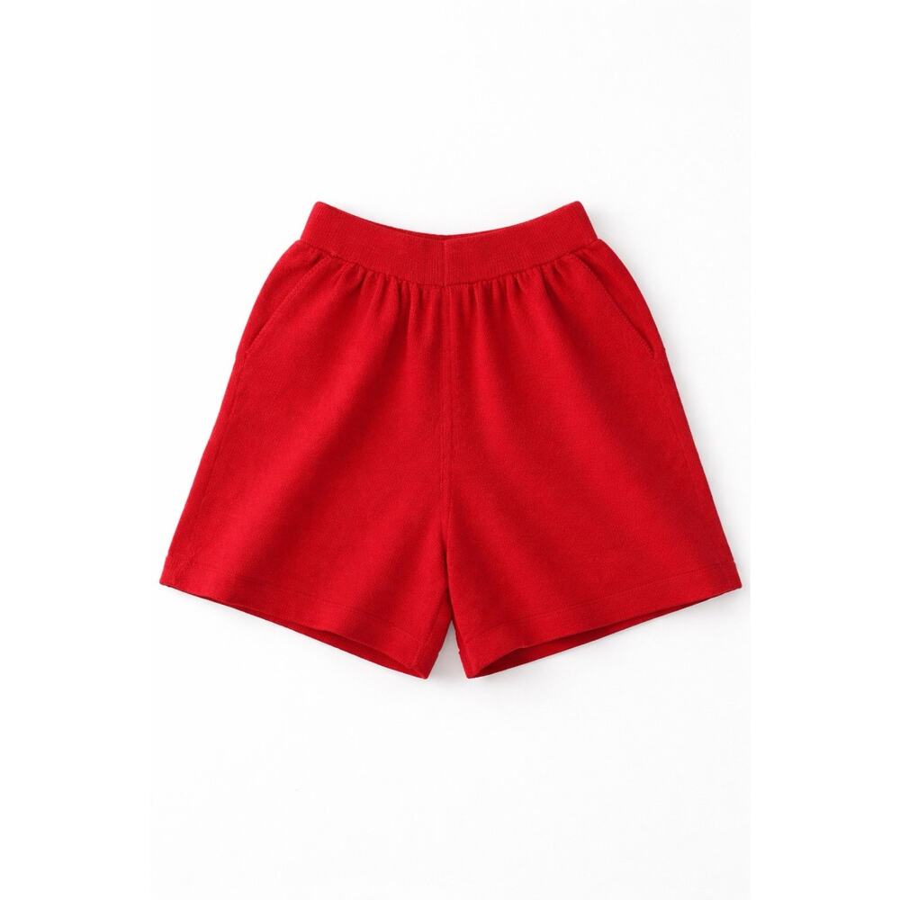 RARE St John Collection Red Knit Shorts Santana Knit Elastic Waist Sz 2 USA Made